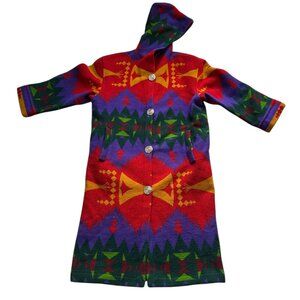 VINTAGE Wool Navajo Gallery Hooded Coat '90s